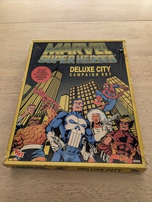 Marvel Super Heroes Deluxe City Campaign TSR 1989 Near Complete with Maps