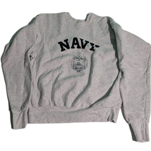 Seller's photo on eBay: Vintage US Naval Academy NAVY Military Gray Crewneck Sweatshirt Size XL