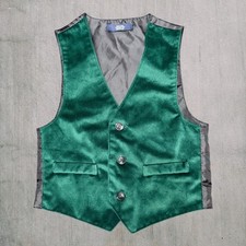 Nautica 3T Green Olive Faux Suede Suit Vest Youth Formal Wear Toddler Top