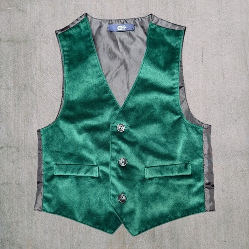 Nautica 3T Green Olive Faux Suede Suit Vest Youth Formal Wear Toddler Top