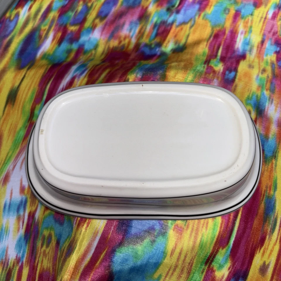 "Jabonera Ralph Lauren porcelana blanca rayas negras 6,5"" X 3,75""" Foto 4 de 4