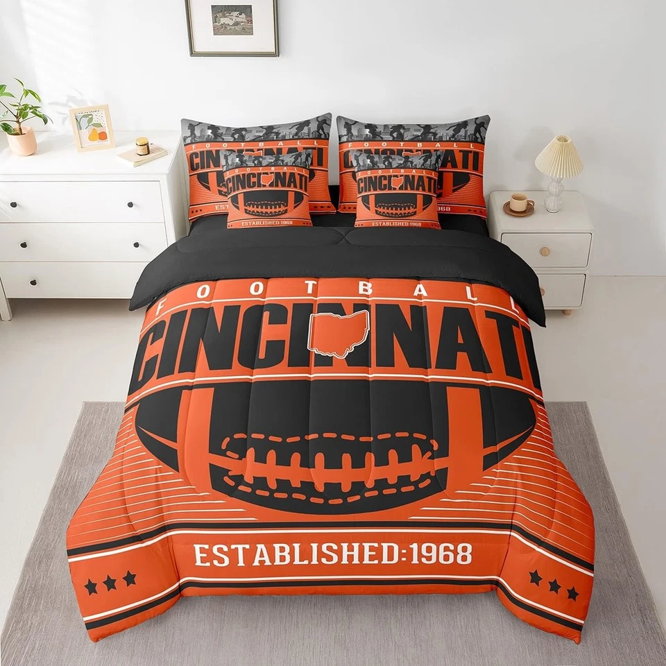 Juego de edredón de 7 piezas Gridiron color de temporada niños deportes juego de pelota 3D ropa de cama f... Foto 2 de 4