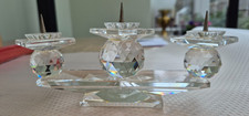 Swarovski Crystal 3 spike candle holder - very clean but used