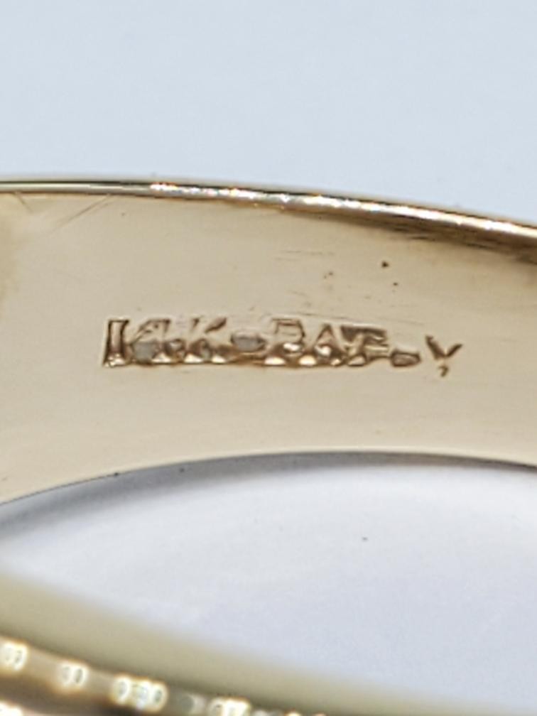 Diamond Cluster Ring Solid 14K Two Tone Gold Rhod… - image 5