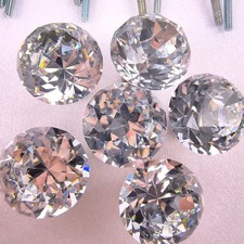 Knobs Diamond Glass Dresser Drawer Pull Handles
