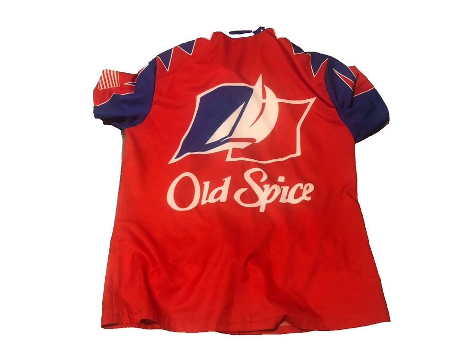 Camisa de corrida Old Spice vermelha tamanho pequeno - Imagem 3 de 4