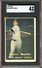 1957 Topps Baseball #95 Mickey Mantle SGC 4