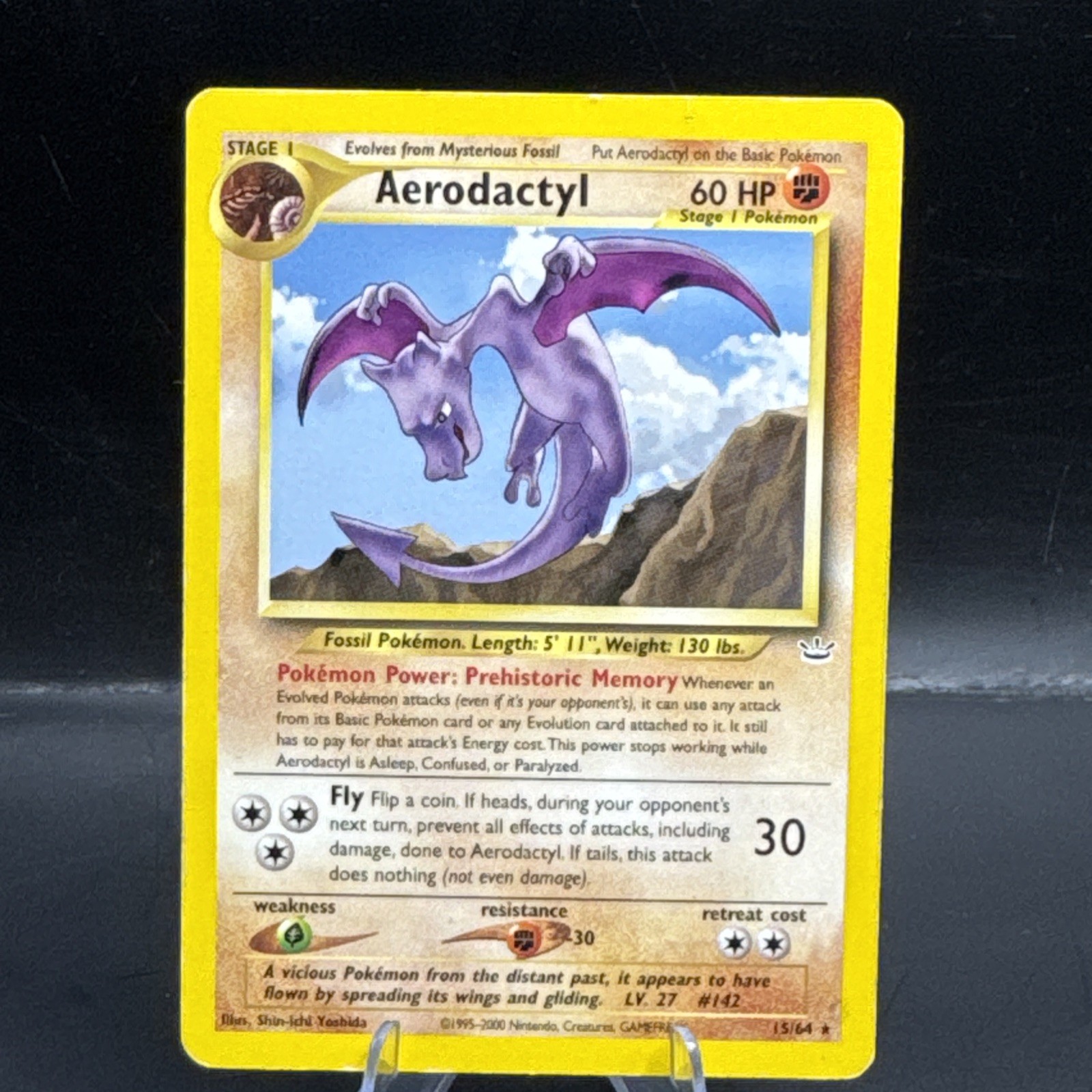 Pokemon WOTC Card - Aerodactyl - Neo Revelation - Non-Holo Rare - 15/64 - MP