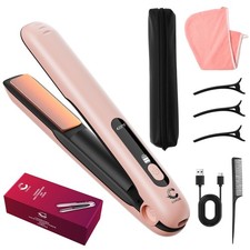 2-in-1 Cordless Hair Straightener  Curler   Includes Carrying Pouch  821