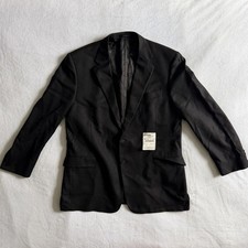 Joseph Abboud 100% Loro Piana Super 120s Wool Black Blazer Size 46L Made In USA