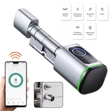 Keyless-Smart Door Lock Cylinder Finger prints Tuya Remote Control Smart Lock