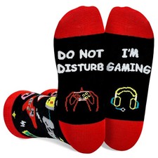 Do Not Disturb I'm Gaming Funny Novelty Socks for Kids Teens Men Gamers