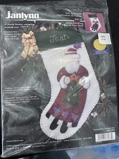 Janlynn Santa 16" Stocking Felt Applique Kit w Buttons 36-38 1999 NEW SEALED