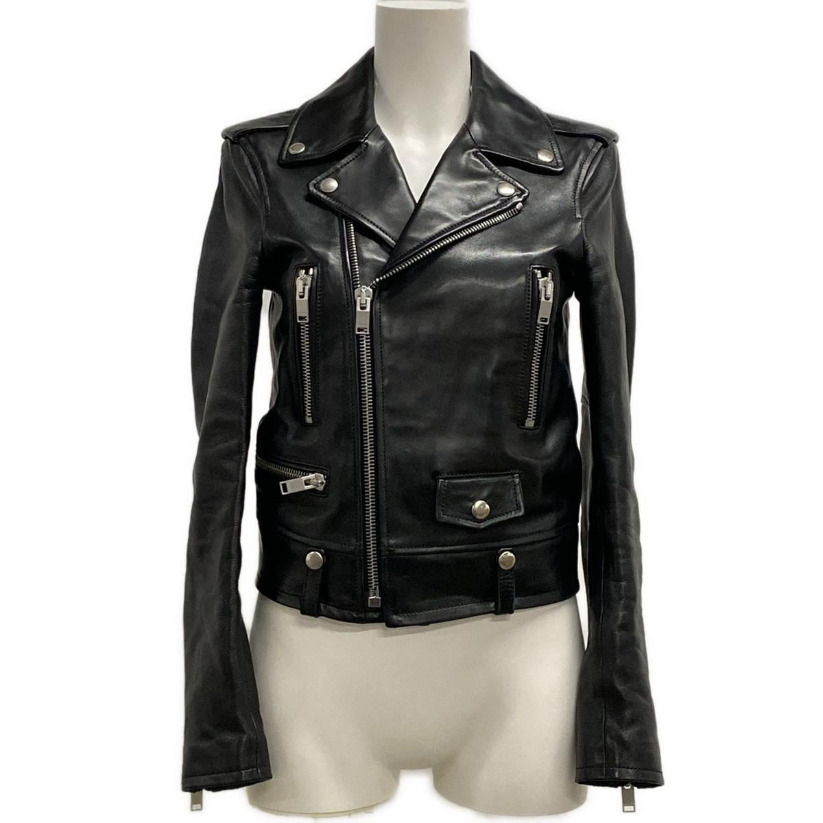 Giacca leggera donna pelle di agnello nera originale SAINT LAURENT PARIS 369615