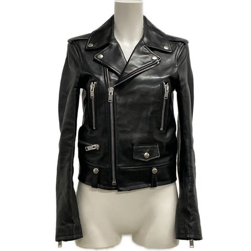 SAINT LAURENT (YSL) Giacca leggera donna pelle di agnello nera originale SAINT LAURENT PARIS 369615