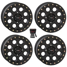 System 3 SB-7 Black ATV Wheels 15x7/15x10 Kawasaki Mule Pro FXT  KRX
