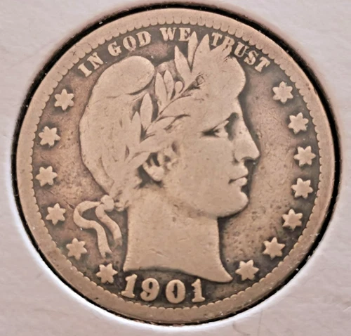 1901-O Barber Quarter VG or Better **SEMI - KEY ** New Orlean 90% Silver