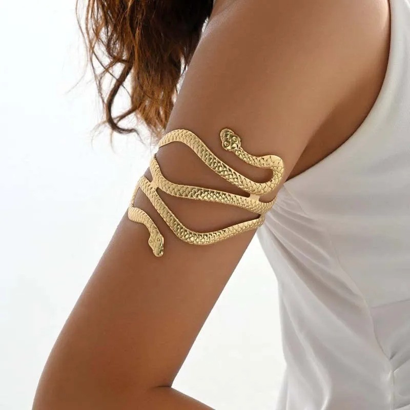 Vintage Gold Snake Arm Cuff Bracelet Adjustable Open Bangle Women AU