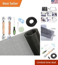 Windows Screen and Screen Door Repair Kit, 48"x118" Charcoal Fiberglass Mesh ...