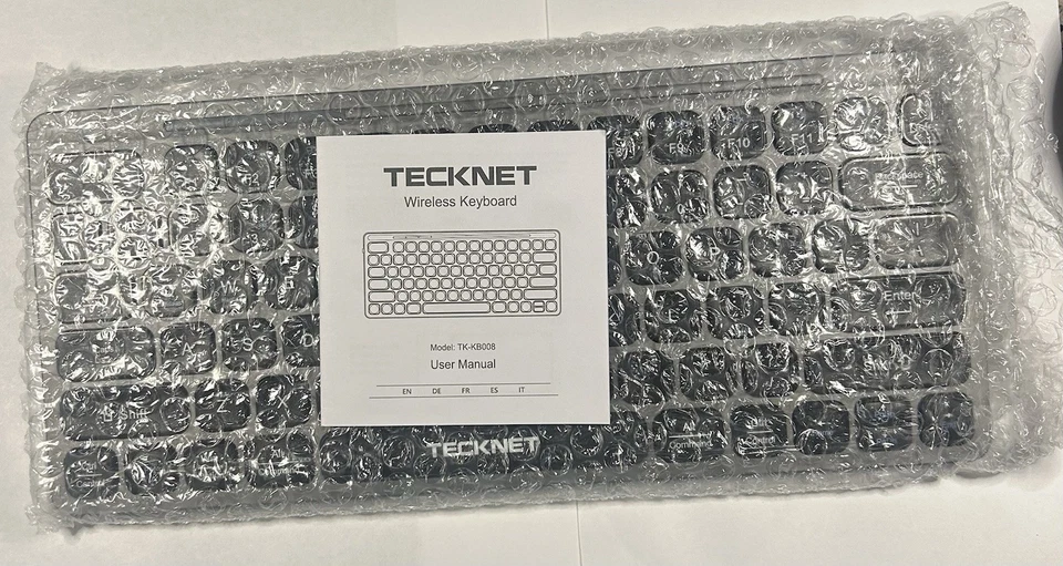 NEW TECKNET Wireless Bluetooth Keyboard Slim Rechargeable Multi-Device Quiet - Image 3 of 4