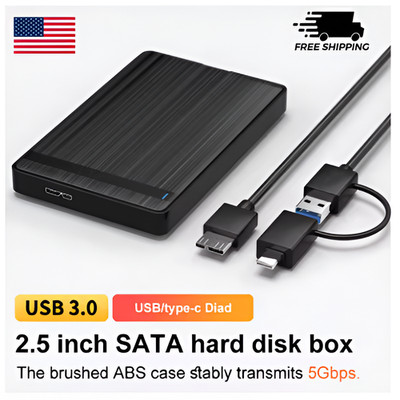 USB 3.0 3TB SATA SSD External Hard Drive Portable Desktop Mobile Hard Disk Case