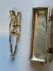 Rare Vintage Lions Club Retirement Lapel Double Pin Coffin w/removable Skeleton — photo 3