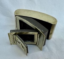 Georgian Period Three Fold Paul Pry Brass Pocket Snuff Box.