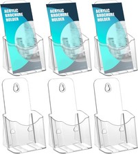 6 Pack Brochure Holder 4x9 in Acrylic Brochure Display Stand Clear Plastic Rack