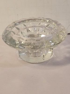 Candle Holder BOLSIUS Clear Crystal Glass 3.5 inch VTG MCM Made in France