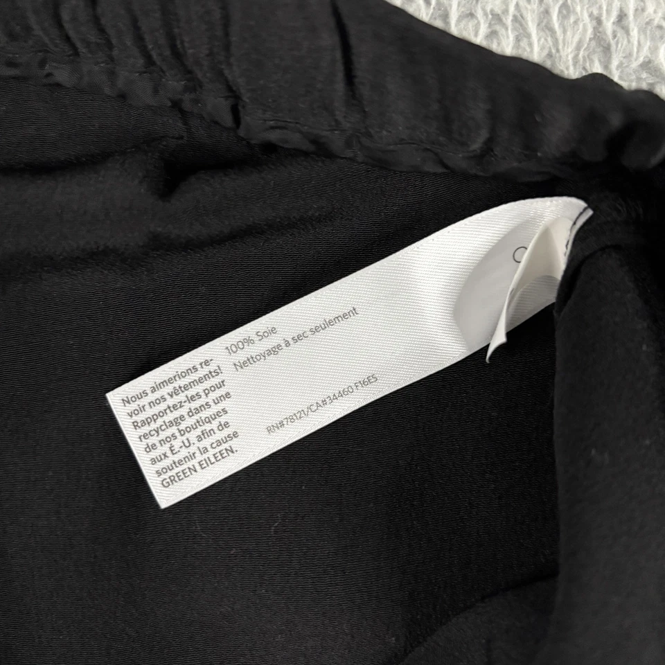 Eileen Fisher Pants Womens size PP 4P-4P 100% Silk Elastic Waist Pull On Black - Image 2 of 4