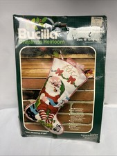 Bucilla Christmas He  s Making a List Jeweled stitchery Stocking 48974 New