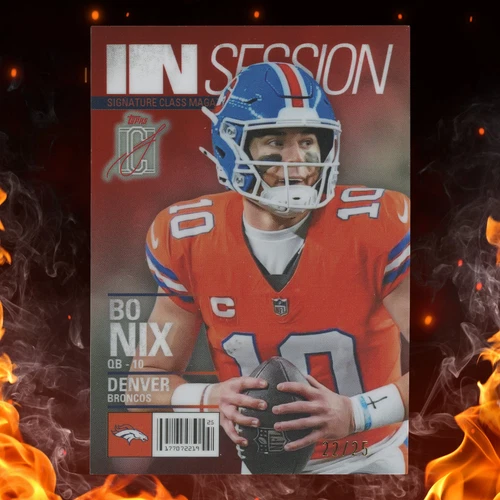 2025 Topps Signature Class Bo Nix In Session Red /25 #IS-7