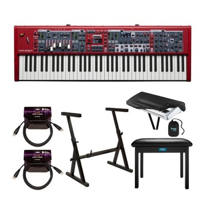 Nord Stage 4 HA73 73-Key Keyboard Bundle with Stand, Bench, Cables, and Cover