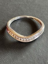 9ct White Gold Diamond Dipped Shaped Wedding Band