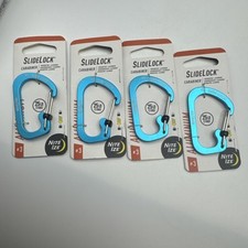 Lot Of 4 Blue Nite Ize SlideLock Aluminum Carabiner 3 Rated Up To 25lbs