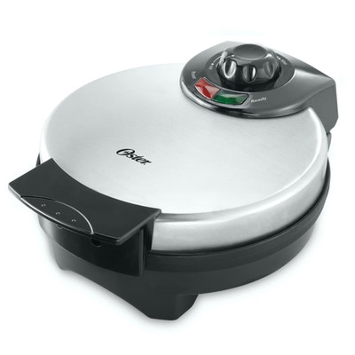 Oster 8'' Nonstick Belgian Waffle Maker with Temperature Control, Silver