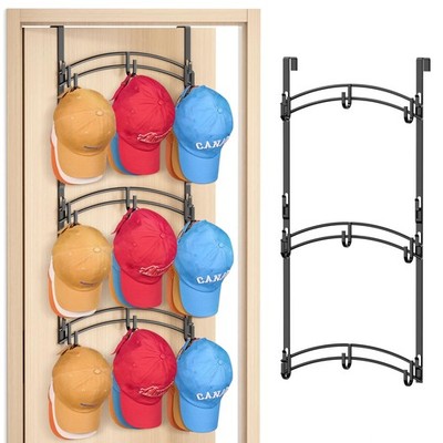AOODA Space Saving Over the Door Hat Rack for Baseball Caps, Holds up to 27 C...