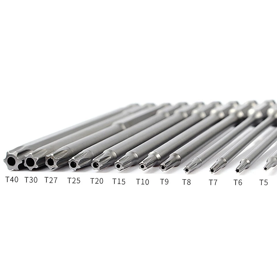 T5-T50 Magnetic Torx Bit 1/4" Hex Security Bit Set Tamper Proof Screwdriver Bits - Image 2 of 4