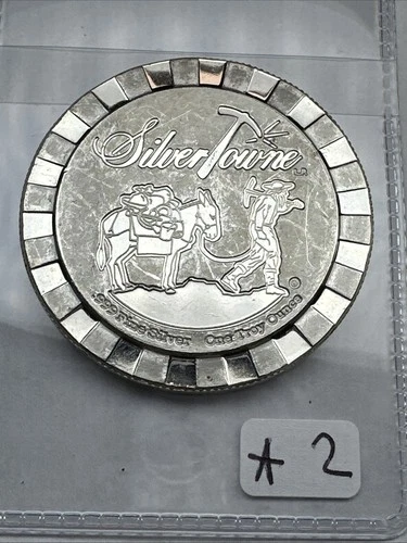 SILVER TOWNE 1 OZ. .999 SILVER POKER CHIP STYLE STACKER - COOL Proof Like