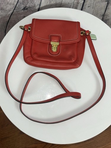 BORSA A TRACOLLA COACH POPPY PELLE ROSSO BORSETTA FERRAMENTA ORO - Foto 5 di 14