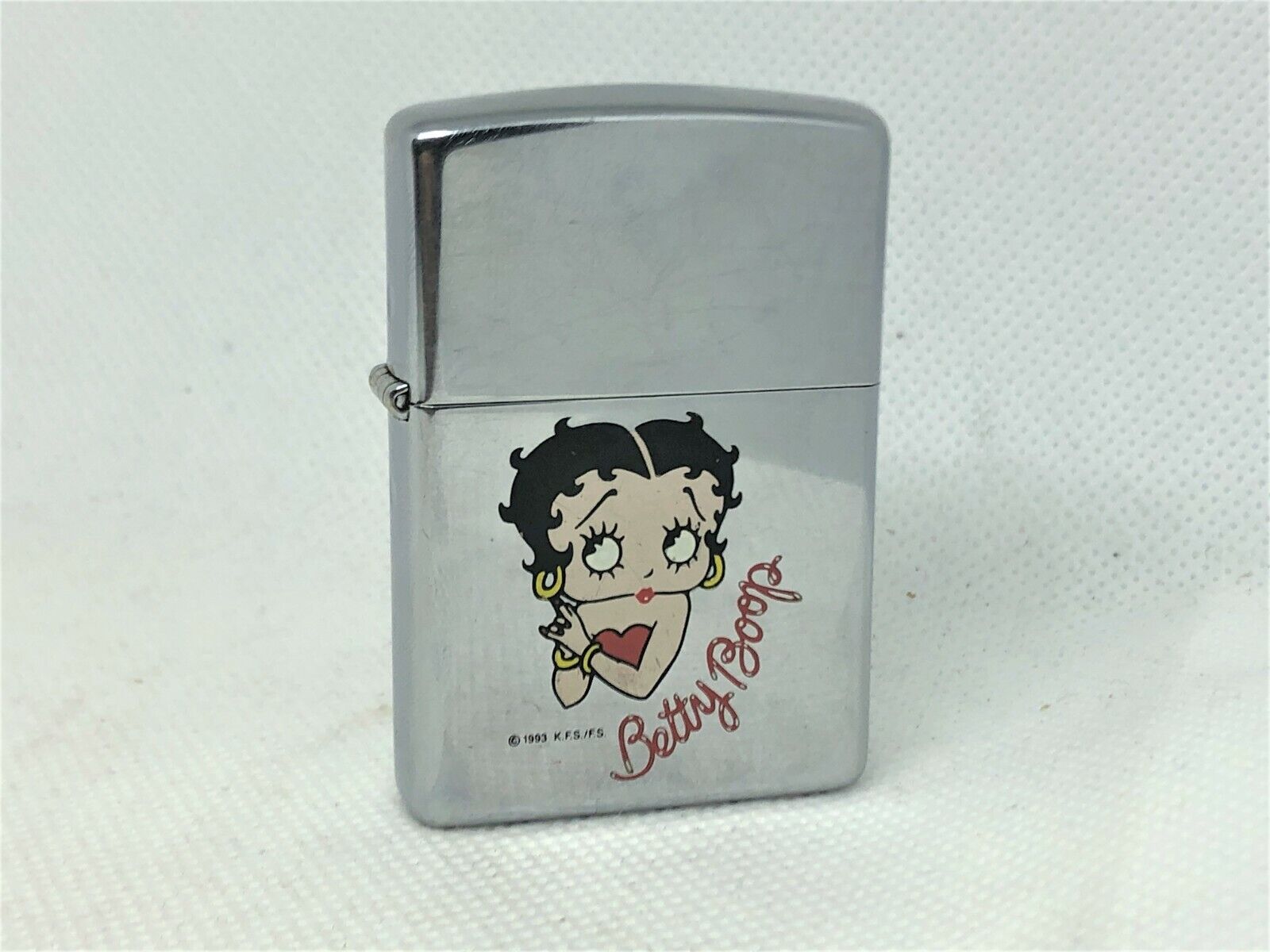 Vintage ZIPPO 1993 "BETTY BOOP" Character Cartoon Etched Design Lighter Silver 