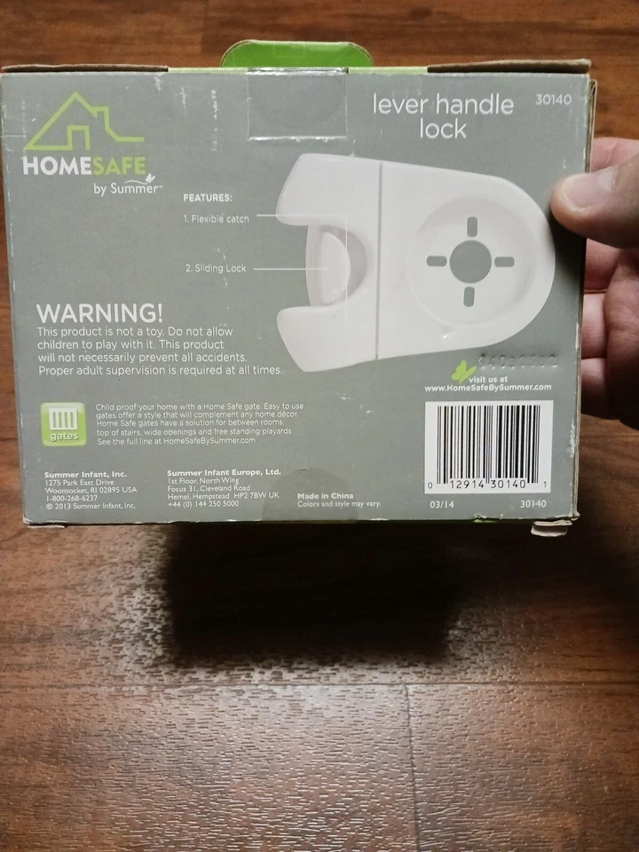 Bloqueo de manija de palanca Homesafe a prueba de niños por Summer Infant nuevo #30140 Foto 2 de 4