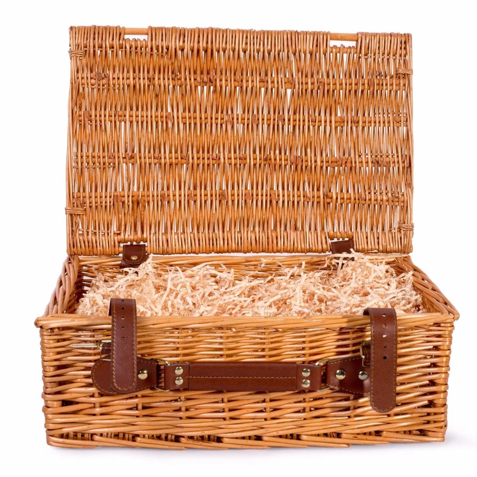 White Honey Grey Brown Empty Wicker Picnic Gift Hampers Shop Retail Display Box - Image 2 of 3