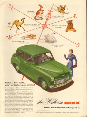 Ancien Dossier De Presse Rootes Motors – Publicité Hillman Avec Photo, Document Original