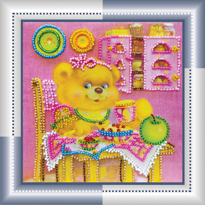 Bead Embroidery Kit ''Breakfast'' size 5.9''x5.9'' / 15.0x15.0 cm
