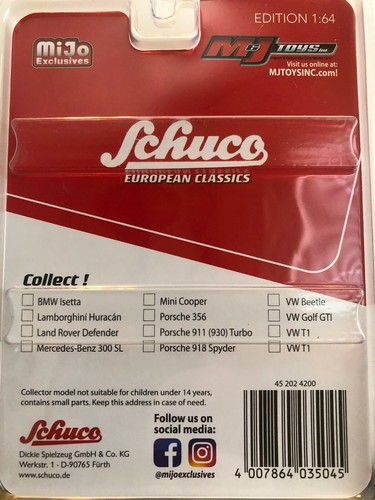 1/64 SCHUCO EUROPEAN CLASSICS MINI COOPER GULF COLORS BLUE & ORANGE MIJO - Picture 2 of 2