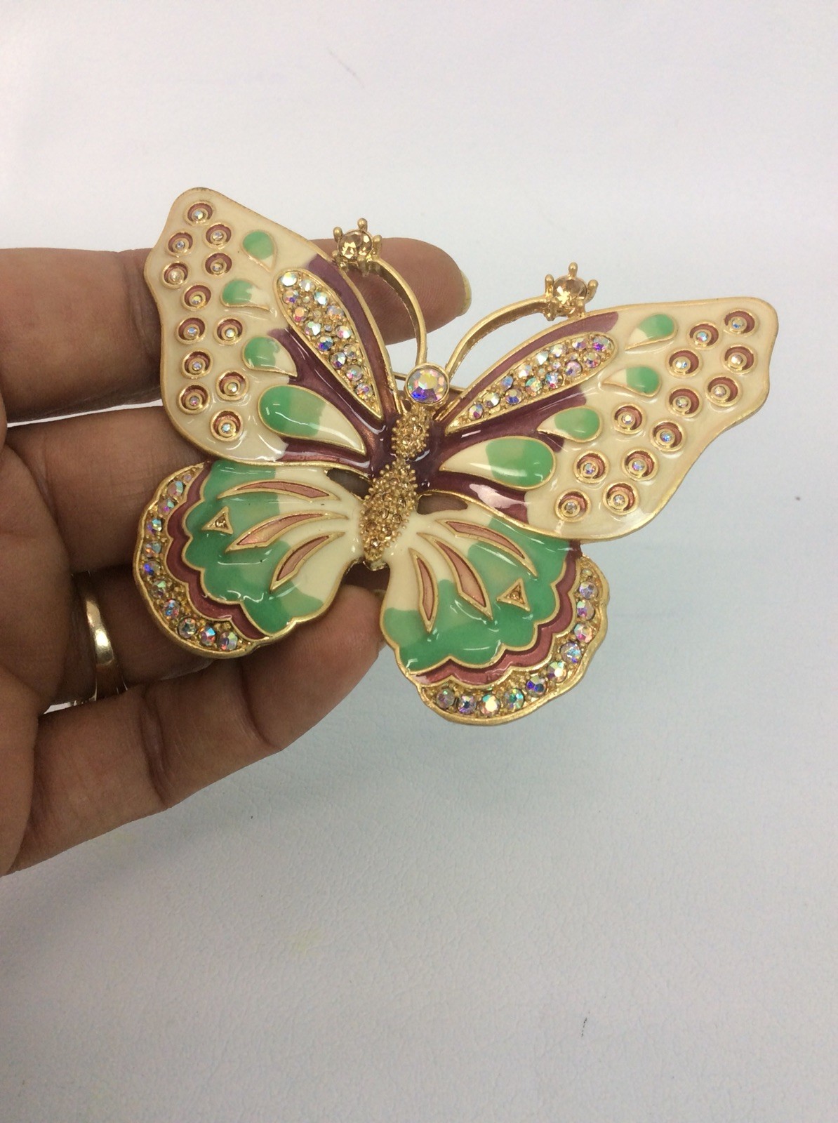 Beautiful Vtg KJL Kenneth Jay Lane Crystal Enamel… - image 2