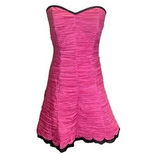 GUNNE SAX Jessica McClintock Pink Crinkle Tulle Dress Prom Junior Size 7 Flaw