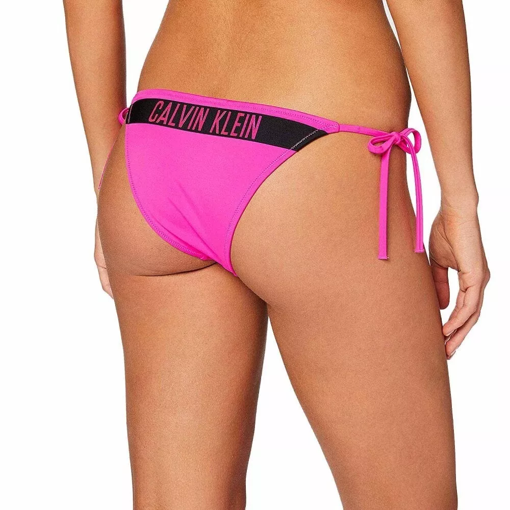 Calvin Klein Cheeky String Side Tie Bikini Bottoms Pink Large