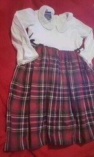 Bognar  Piccolini Plaid Skirt White Top Girls Dress Size 3y.